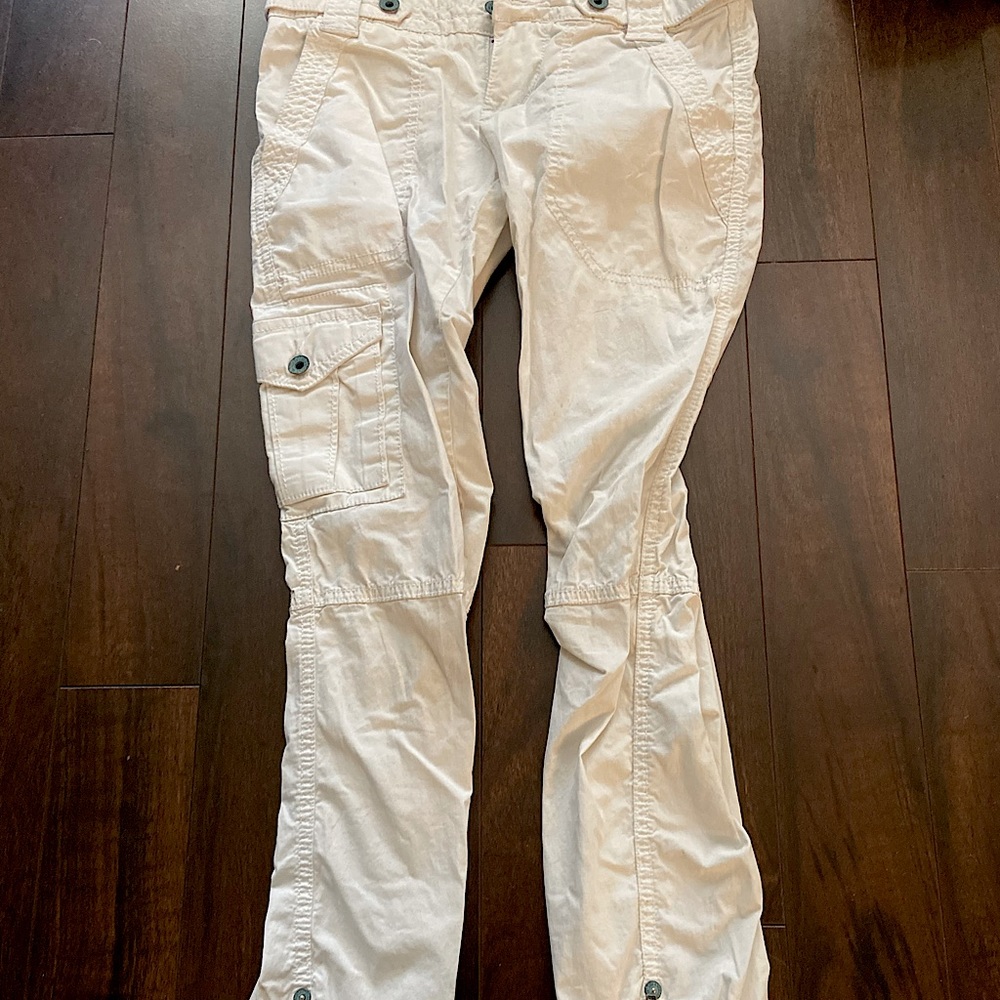 Guess cargo pants, Size 0, pearl white